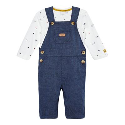 J by Jasper Conran Baby girls' blue dungarees and bodysuit set
